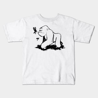 Gorilla with dragonflies Kids T-Shirt